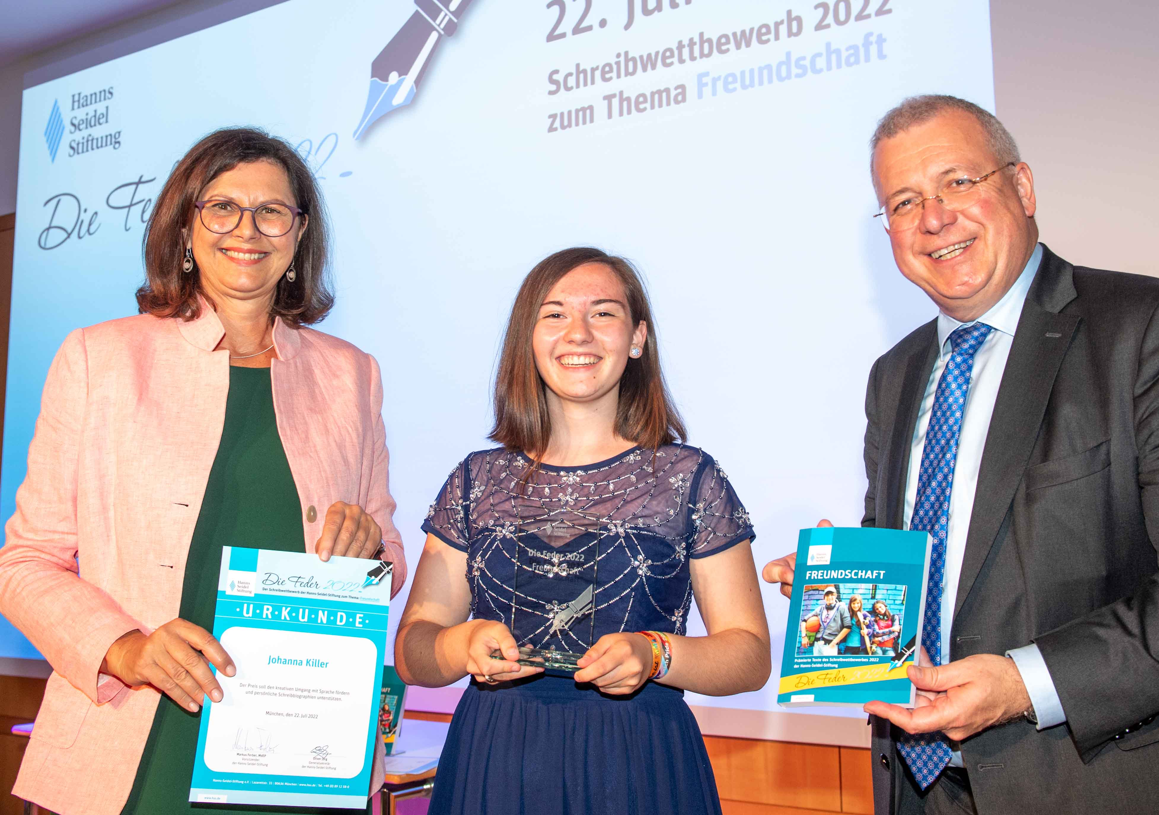 Preisverleihung "Die Feder" am 22. Juli 2022 in der Hanns Seidel Stiftung München mit Thema Freundschaft